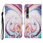 For Xiaomi Mi 10 Colored Drawing Pattern Horizontal Flip Leather Case with Holder & Card Slots & Wallet & Lanyard(Whirlpool Marble)