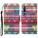 For Xiaomi Mi 10 Colored Drawing Pattern Horizontal Flip Leather Case with Holder & Card Slots & Wallet & Lanyard(Tribal Ethnic Style)