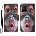 For Xiaomi Mi 10T Colored Drawing Pattern Horizontal Flip Leather Case with Holder & Card Slots & Wallet & Lanyard(Orangutan)