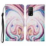 For Xiaomi Mi 10T Colored Drawing Pattern Horizontal Flip Leather Case with Holder & Card Slots & Wallet & Lanyard(Whirlpool Marble)