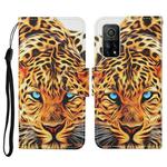 For Xiaomi Mi 10T Colored Drawing Pattern Horizontal Flip Leather Case with Holder & Card Slots & Wallet & Lanyard(Yellow Leopard)