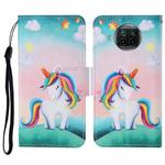 For Xiaomi Mi 10T Lite Colored Drawing Pattern Horizontal Flip Leather Case with Holder & Card Slots & Wallet & Lanyard(Rainbow Unicorn)