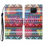 For Xiaomi Mi 10T Lite Colored Drawing Pattern Horizontal Flip Leather Case with Holder & Card Slots & Wallet & Lanyard(Tribal Ethnic Style)