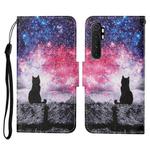 For Xiaomi Mi Note 10 Lite Colored Drawing Pattern Horizontal Flip Leather Case with Holder & Card Slots & Wallet & Lanyard(Starry Cat)