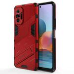 For Xiaomi Redmi Note 10 Pro Punk Armor 2 in 1 PC + TPU Shockproof Case with Invisible Holder(Red)