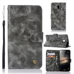 For Lenovo Vibe P1 Retro Copper Button Crazy Horse Horizontal Flip PU Leather Case with Holder & Card Slots & Wallet & Lanyard(Gray)