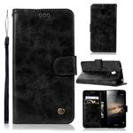 For Lenovo Vibe P1 Retro Copper Button Crazy Horse Horizontal Flip PU Leather Case with Holder & Card Slots & Wallet & Lanyard(Black)