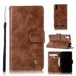 For Lenovo A6000 Retro Copper Button Crazy Horse Horizontal Flip PU Leather Case with Holder & Card Slots & Wallet & Lanyard(Brown)