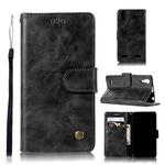 For Lenovo A6000 Retro Copper Button Crazy Horse Horizontal Flip PU Leather Case with Holder & Card Slots & Wallet & Lanyard(Black)