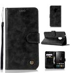 For Lenovo A7010 Retro Copper Button Crazy Horse Horizontal Flip PU Leather Case with Holder & Card Slots & Wallet & Lanyard(Black)