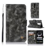 For Lenovo K8 Note Retro Copper Button Crazy Horse Horizontal Flip PU Leather Case with Holder & Card Slots & Wallet & Lanyard(Gray)