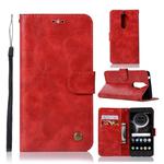 For Lenovo K8 Note Retro Copper Button Crazy Horse Horizontal Flip PU Leather Case with Holder & Card Slots & Wallet & Lanyard(Red)