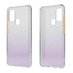 For Samsung Galaxy A21s Gradient Shockproof TPU + Acrylic Case with Detachable Buttons(Purple)