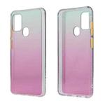 For Samsung Galaxy A21s Gradient Shockproof TPU + Acrylic Case with Detachable Buttons(Rose Red))
