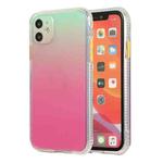 For iPhone 11 Gradient Shockproof TPU + Acrylic Case with Detachable Buttons (Rose Red))