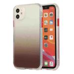 For iPhone 11 Gradient Shockproof TPU + Acrylic Case with Detachable Buttons (Brown)