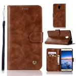 For Lenovo Vibe P2 Retro Copper Button Crazy Horse Horizontal Flip PU Leather Case with Holder & Card Slots & Wallet & Lanyard(Brown)