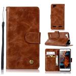 For Lenovo Lemon 3 Retro Copper Button Crazy Horse Horizontal Flip PU Leather Case with Holder & Card Slots & Wallet & Lanyard(Brown)