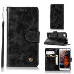 For Lenovo Lemon 3 Retro Copper Button Crazy Horse Horizontal Flip PU Leather Case with Holder & Card Slots & Wallet & Lanyard(Black)