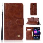 For ZTE N9132 Retro Copper Button Crazy Horse Horizontal Flip PU Leather Case with Holder & Card Slots & Wallet & Lanyard(Brown)