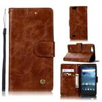 For ZTE N9137 Retro Copper Button Crazy Horse Horizontal Flip PU Leather Case with Holder & Card Slots & Wallet & Lanyard(Brown)