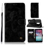 For ZTE Zmax Pro / Z981 Retro Copper Button Crazy Horse Horizontal Flip PU Leather Case with Holder & Card Slots & Wallet & Lanyard(Black)