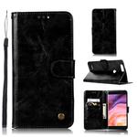 For  ZTE Blade Z Max / Z982 Retro Copper Button Crazy Horse Horizontal Flip PU Leather Case with Holder & Card Slots & Wallet & Lanyard(Black)