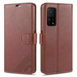 For Xiaomi Mi 10T 5G AZNS Sheepskin Texture Horizontal Flip Leather Case with Holder & Card Slots & Wallet(Brown)