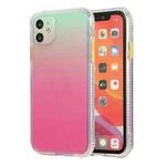 For iPhone 11 Pro Gradient Shockproof TPU + Acrylic Case with Detachable Buttons (Rose Red)
