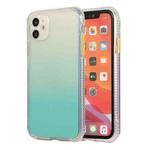 For iPhone 11 Pro Max Gradient Shockproof TPU + Acrylic Case with Detachable Buttons (Green)