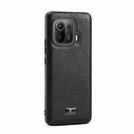 For Xiaomi Mi 11 Pro Fierre Shann Leather Texture Phone Back Cover Case(Ox Tendon Black)