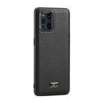 For OPPO Find X3 Fierre Shann Leather Texture Phone Back Cover Case(Cowhide Black)