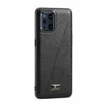 For OPPO Find X3 Fierre Shann Leather Texture Phone Back Cover Case(Ox Tendon Black)