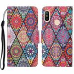 For Xiaomi Redmi Note 6 Pro Colored Drawing Pattern Horizontal Flip Leather Case with Holder & Card Slots & Wallet & Lanyard(Rhombus Totem)