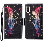 For Xiaomi Redmi Note 6 Pro Colored Drawing Pattern Horizontal Flip Leather Case with Holder & Card Slots & Wallet & Lanyard(Feather)