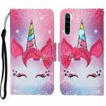 For Xiaomi Redmi Note 8 Colored Drawing Pattern Horizontal Flip Leather Case with Holder & Card Slots & Wallet & Lanyard(Eyelash Unicorn)