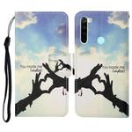 For Xiaomi Redmi Note 8 Colored Drawing Pattern Horizontal Flip Leather Case with Holder & Card Slots & Wallet & Lanyard(Love Gesture)