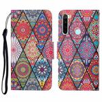 For Xiaomi Redmi Note 8T Colored Drawing Pattern Horizontal Flip Leather Case with Holder & Card Slots & Wallet & Lanyard(Rhombus Totem)