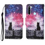 For Xiaomi Redmi Note 8T Colored Drawing Pattern Horizontal Flip Leather Case with Holder & Card Slots & Wallet & Lanyard(Starry Cat)