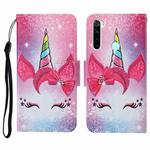 For Xiaomi Redmi Note 8T Colored Drawing Pattern Horizontal Flip Leather Case with Holder & Card Slots & Wallet & Lanyard(Eyelash Unicorn)