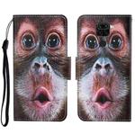 For Xiaomi Redmi Note 9 Colored Drawing Pattern Horizontal Flip Leather Case with Holder & Card Slots & Wallet & Lanyard(Orangutan)