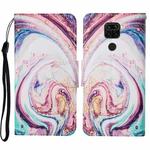For Xiaomi Redmi Note 9 Colored Drawing Pattern Horizontal Flip Leather Case with Holder & Card Slots & Wallet & Lanyard(Whirlpool Marble)