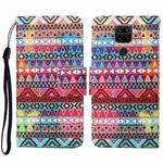 For Xiaomi Redmi Note 9 Colored Drawing Pattern Horizontal Flip Leather Case with Holder & Card Slots & Wallet & Lanyard(Tribal Ethnic Style)