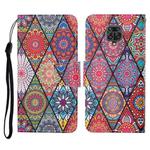 For Xiaomi Redmi Note 9 Pro Colored Drawing Pattern Horizontal Flip Leather Case with Holder & Card Slots & Wallet & Lanyard(Rhombus Totem)