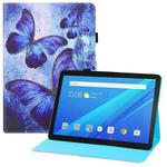 For Lenovo Tab 4 10 Plus Colored Drawing Horizontal Flip PU Leather Case with Holder & Card Slots & Wallet & Sleep / Wake-up Function(Blue Butterflies)