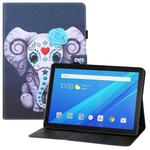 For Lenovo Tab 4 10 Plus Colored Drawing Horizontal Flip PU Leather Case with Holder & Card Slots & Wallet & Sleep / Wake-up Function(Mask Elephant)