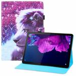 For Lenovo Tab P11 (Tab-J606F) Colored Drawing Horizontal Flip PU Leather Case with Holder & Card Slots & Wallet & Sleep / Wake-up Function(Lion)