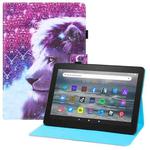 For Amazon Kindle Fire HD7 Colored Drawing Horizontal Flip PU Leather Case with Holder & Card Slots & Wallet & Sleep / Wake-up Function(Lion)