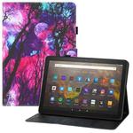 For Amazon Kindle Fire HD10 Colored Drawing Horizontal Flip PU Leather Case with Holder & Card Slots & Wallet & Sleep / Wake-up Function(Branches)