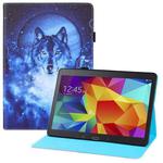 For Samsung Galaxy Tab 4 10.1 T530 Colored Drawing Horizontal Flip PU Leather Case with Holder & Card Slots & Wallet & Sleep / Wake-up Function(Moon Wolf)